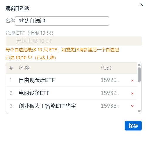 编辑自选池
